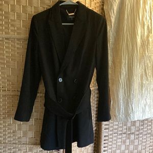 Tahari size 4 black jacket w/ buttons & belt. Never worn in perfect condition.
